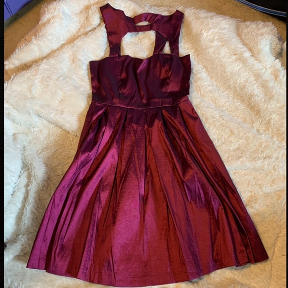 Metallic Purple Cutout Dress - Picture 1 of 5